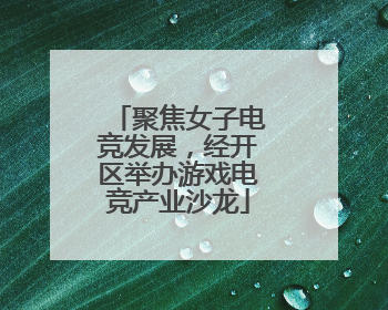 聚焦女子电竞发展，经开区举办游戏电竞产业沙龙